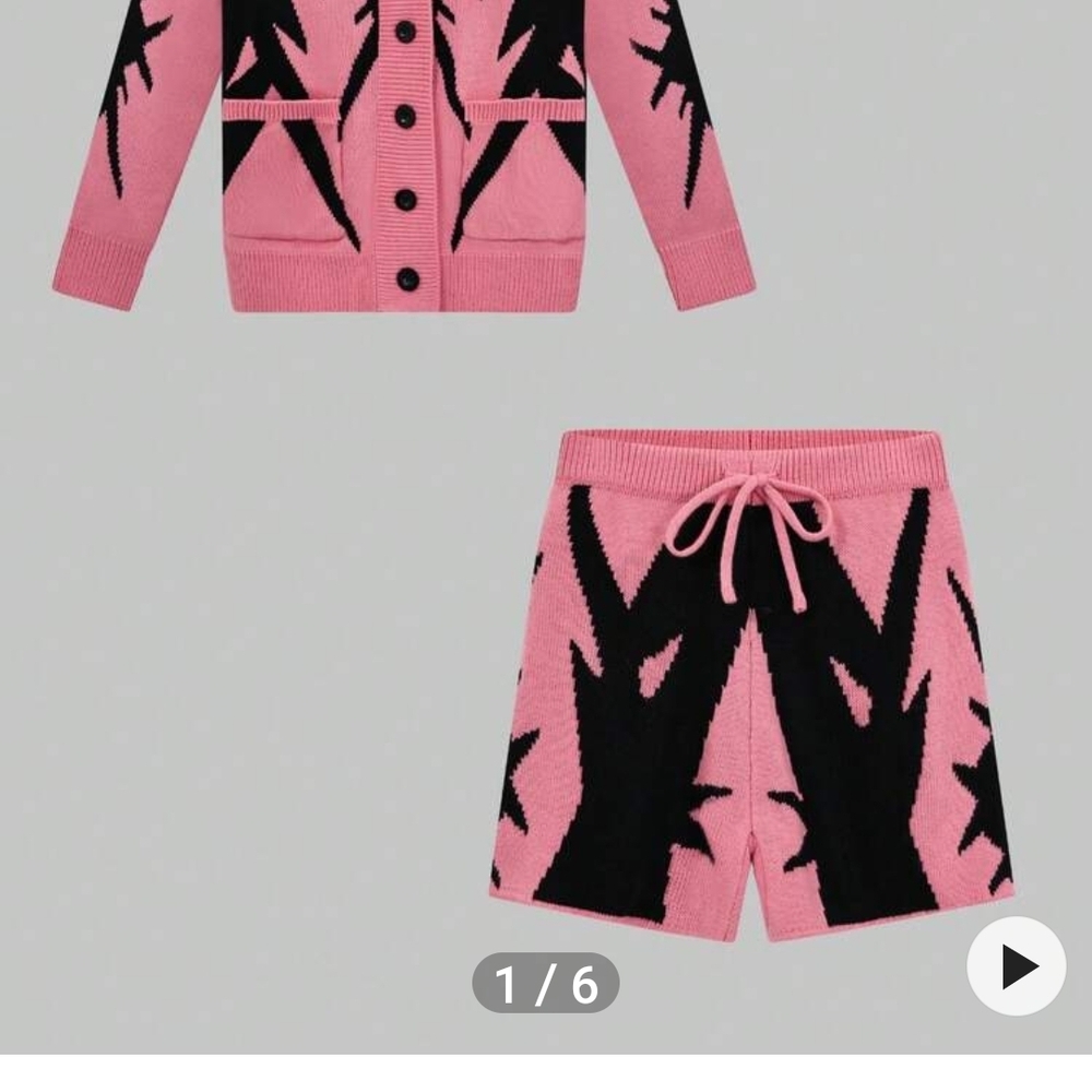 SHEIN Pink and Black Knit Set